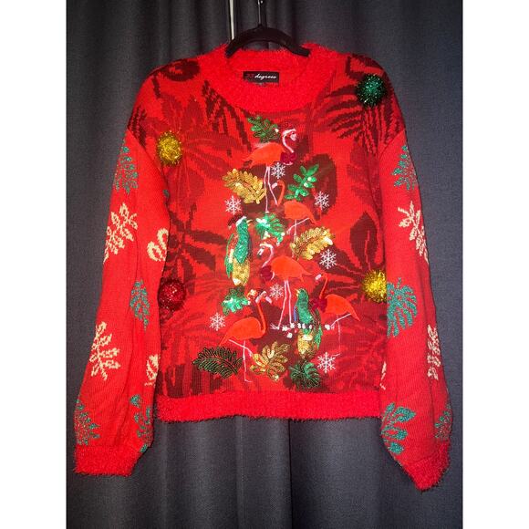 Ugly Christmas Sweater Xmas Size XS Flamingo - Picture 1 of 3